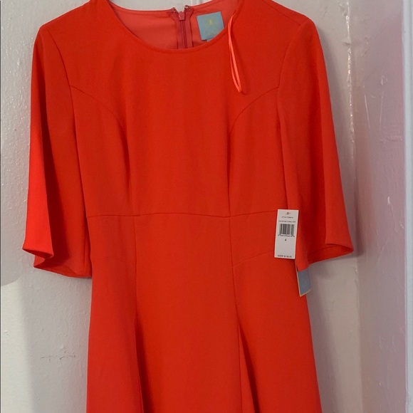 Coral Pop Color Dress - Picture 7 of 8